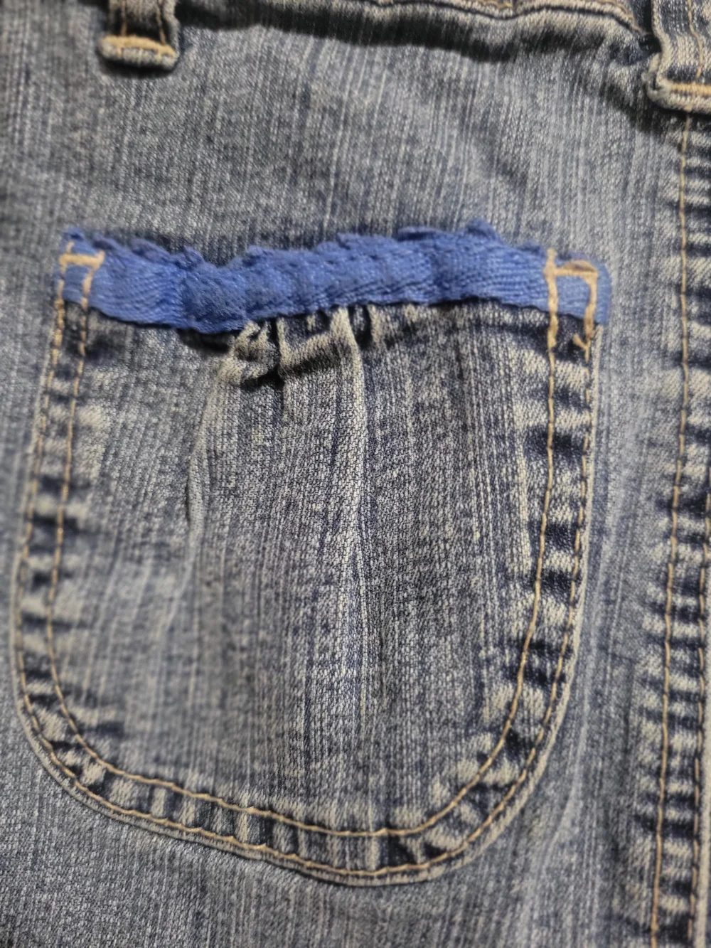 Girls Light Blue Denim Skort with Floral Embroidery